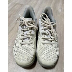 Mizuno Wave Exceed Tour 5 Women 7.5 White Silver Good Athletic Tennis Shoes